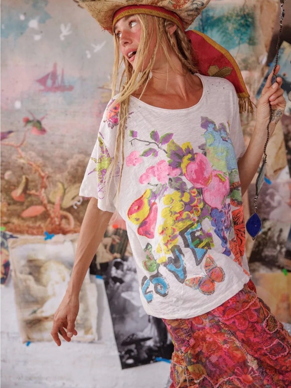 Magnolia Pearl Fruitful Graphic Tee NWT SZ OS Sold out